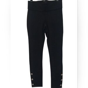 One 5 One -NWOT Ladies Black Skinny Dress Pants Faux Diamond & Ruby On Leg Cuffs